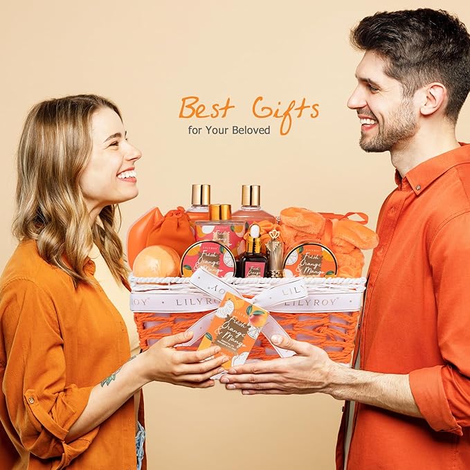 Mothers Day Gifts for Mom - Premium 21-Piece Tropical Bath & Body Basket Set for Women, Spa Gift Basket with Shower Gel, Bath Bomb | Christmas Valentine's Birthday Gift All Occasion Holiday Gift Idea