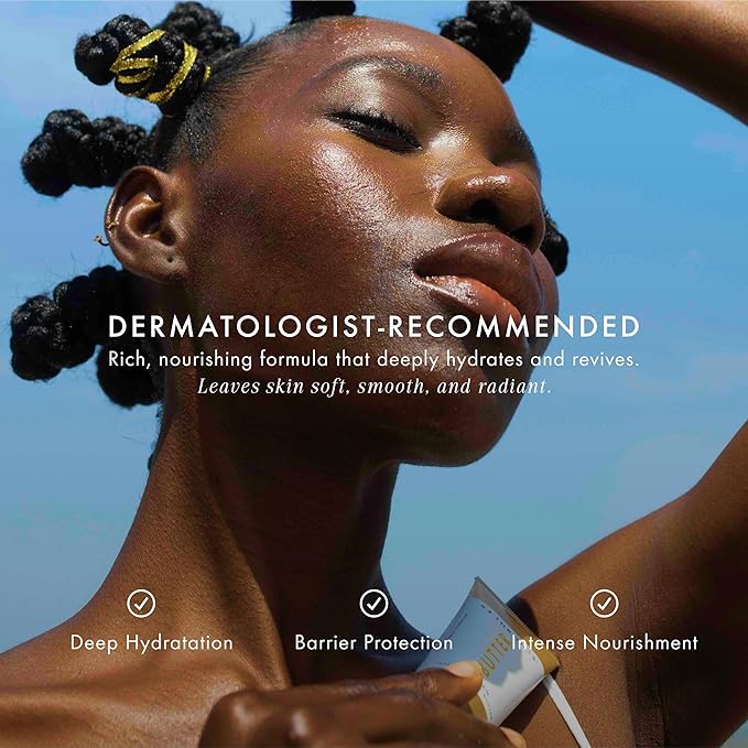 4-Piece Bodycare Set, Clear Makeup Bag, Tsa Approved Toiletry Bag, Butter Cream Body Wash, Barrier Repair Cloud Cream, African Beauty Butter & Kessa Exfoliating Mitt