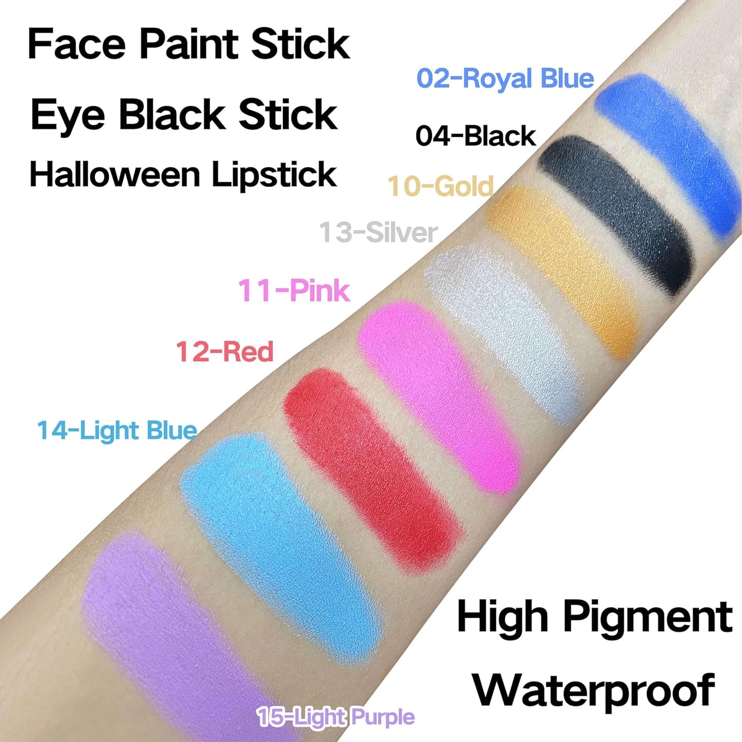MEICOLY Light Blue Face Body Paint Stick,Pale Baby Blue Face Paint for Halloween SFX Cosplay Corpse Bride Avatar Sally Makeup,Waterproof Eye Black Stick for Baseball Softball Football Lacrosse