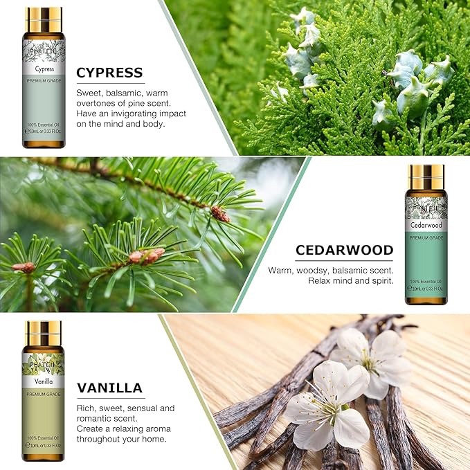 9PCS Premium Essential Oil Set - 10ML/0.33FL.OZ Fragrance Oils for Diffusers DIY Candle Soap Making, Long Lasting Scents, Ideal Gift Set for Friends and Families