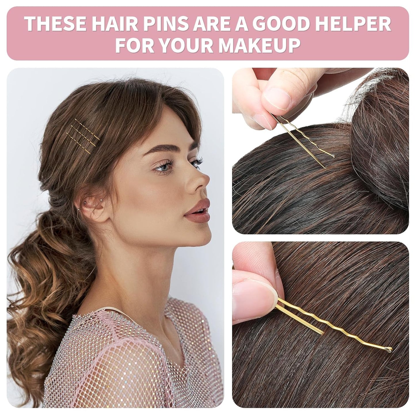 720 Count Bobby Pins 2 Inch, 60PCS Each-Pack of 12, Crimped Hair Pins, Non Slip Hair Accessories for Kids, Girls, and Women (Blonde)