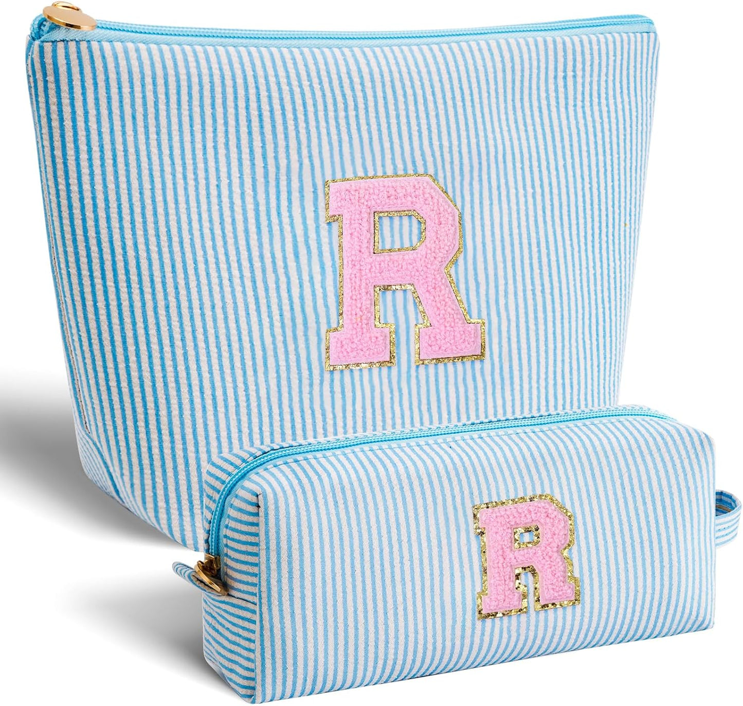 Personalized Anniversary Wife's Birthday Gifts,Mothers Day Gifts for Women,Wife Gifts from Husband,Cool Birthday Gifts for Wife,Makeup Bag Set Cosmetic Bag for Teen Girls - Blue,R