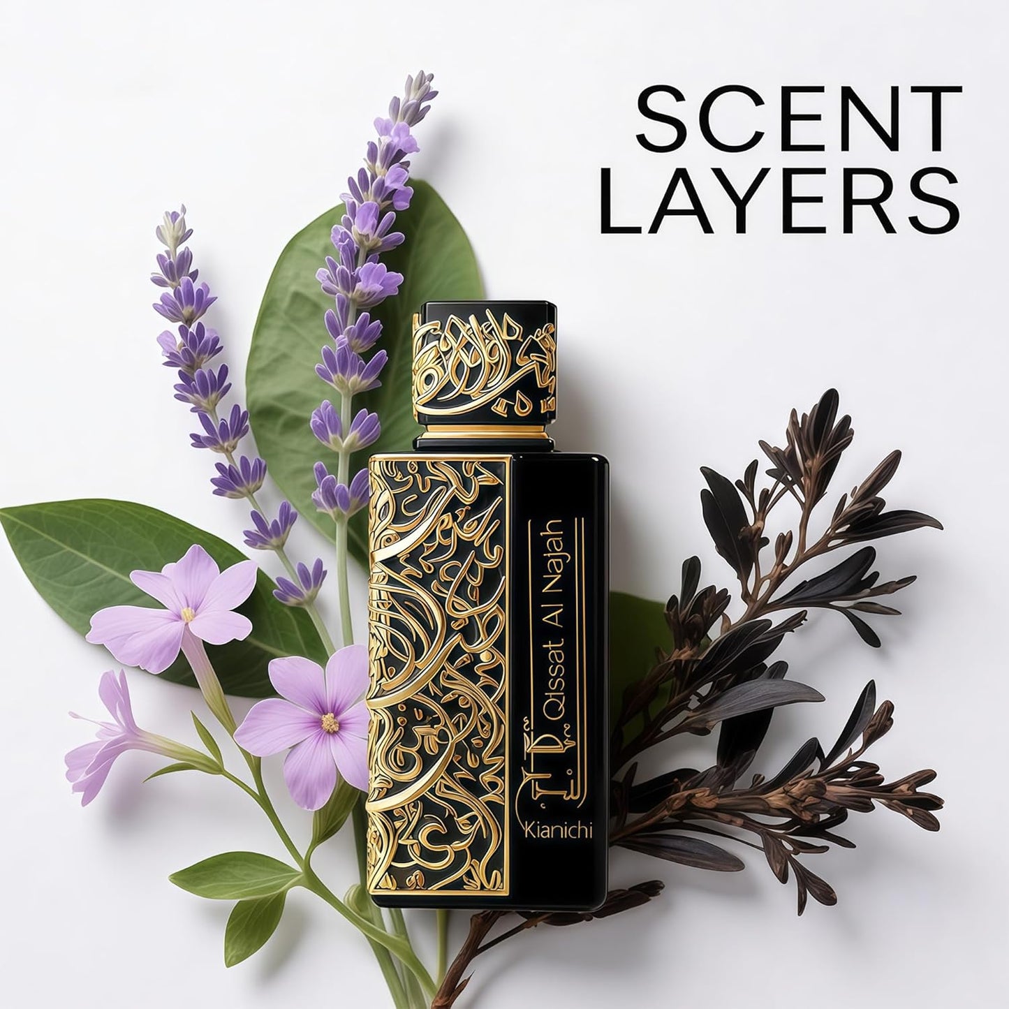 QISSAT AL NAJAH KIAMICH Cologne for Men | Premium Lavender & Oud Eau de Parfum | 100ml Long Lasting Perfume with Geranium & Frankincense | Fresh Woody Spiritual Scent