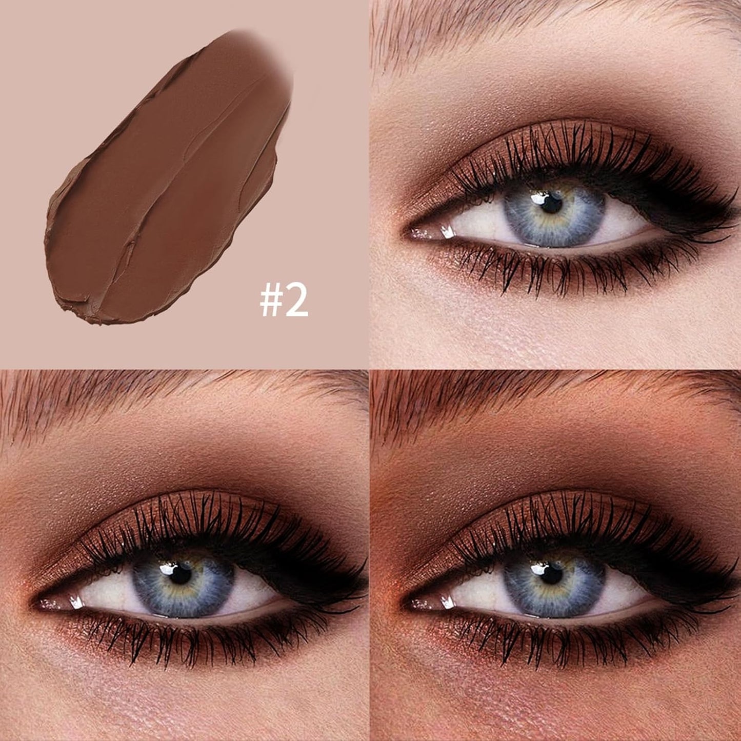 CHIFURE Eyeshadow Stick, Shimmer and Matte Cream Eye Shadow Brightener Sticks Eyeliner Pencil Crayon, Waterproof Long Lasting Eye Highlighter Stick Makeup,0.056 Oz(#2-Pecan)