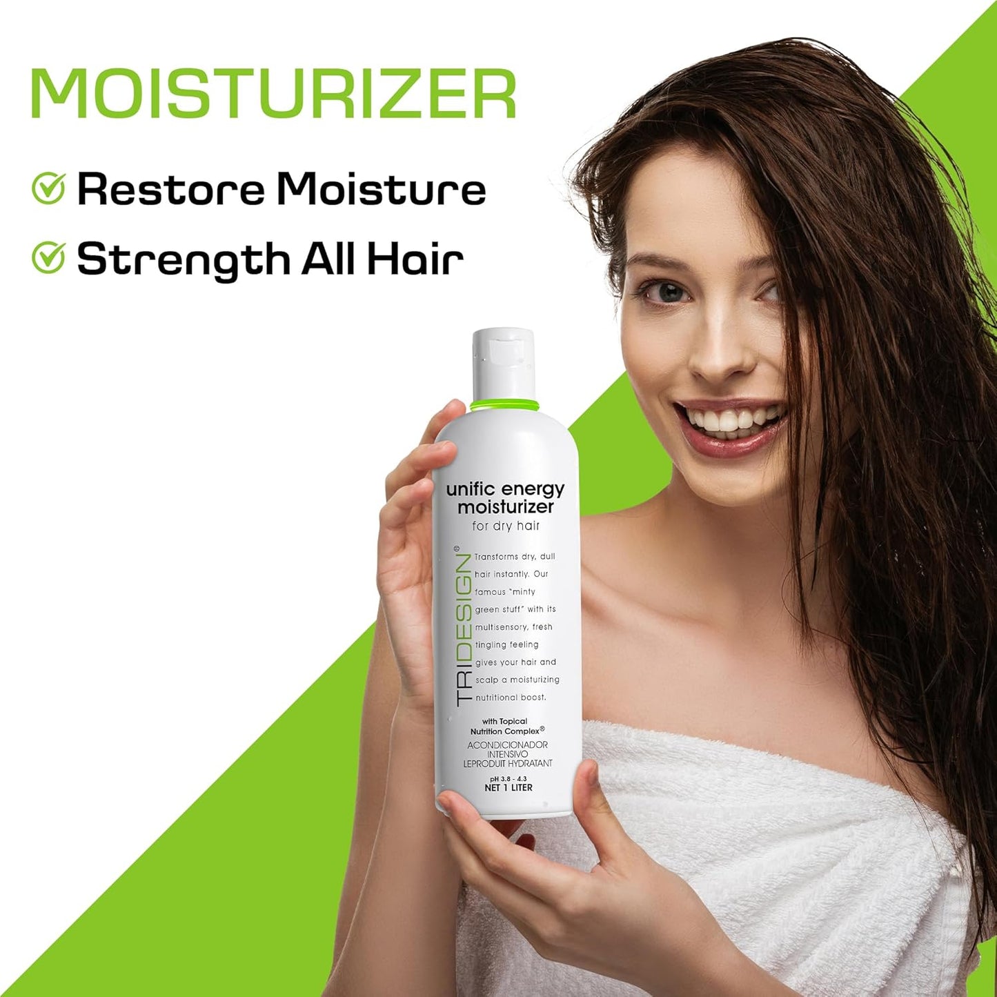 TRIDESIGN Unific Energy Moisturizer - Deep Hair Conditioner for Dry Damaged Hair - Moisturizing for Curly, Frizzy, Thick Hair - Hydrating Conditioner for Men and Women, 32 oz