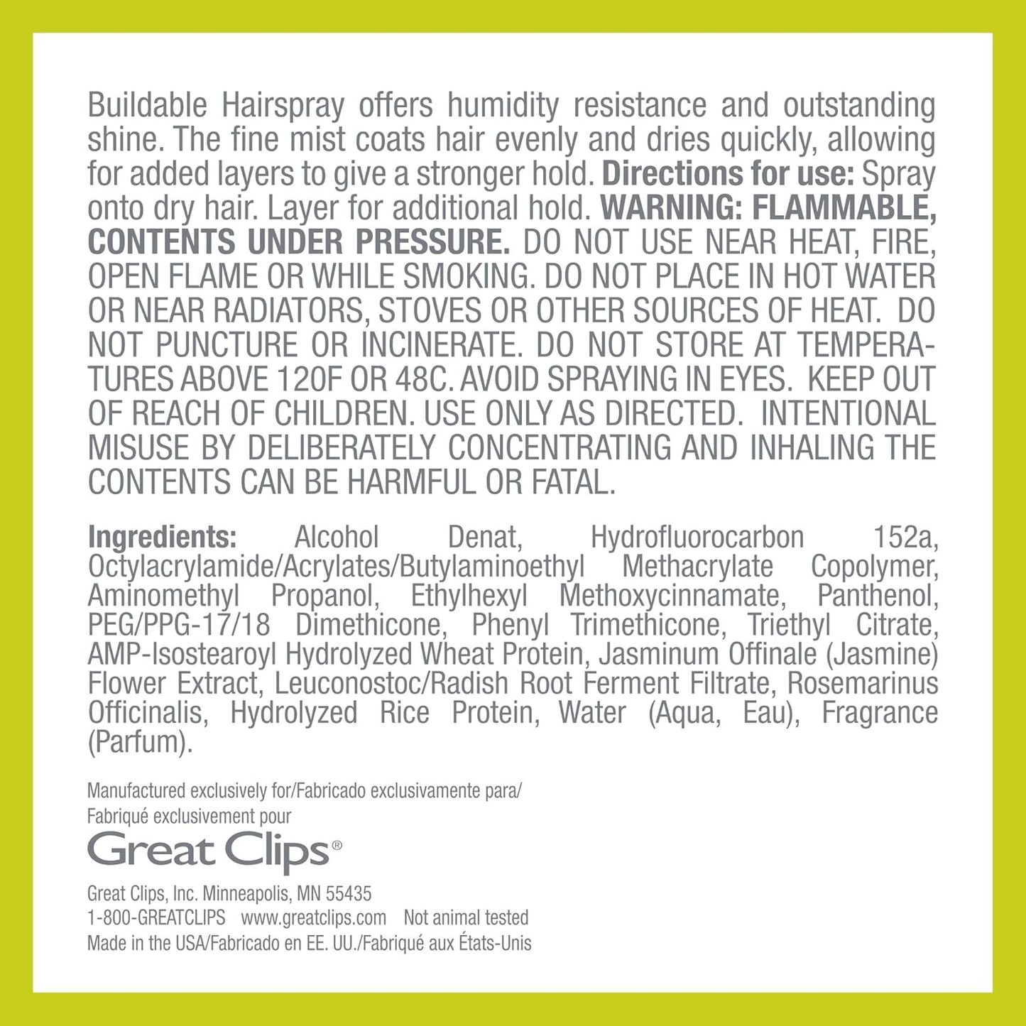 GREAT CLIPS Solutions Buildable Hairspray, 10oz | Protects Against Humidity | Provides Long-Lasting Hold & Shine | For All Hair Types