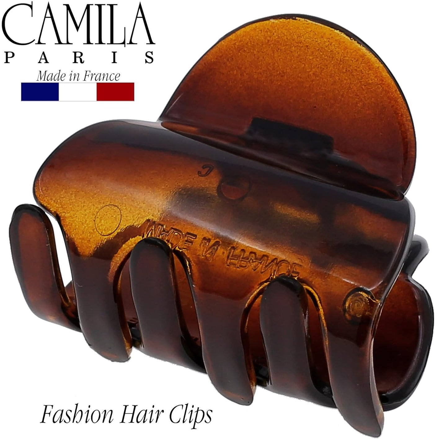 Camila Paris CP3292 French Hair Clip for Women, Small Tortoise Shell 3 Prong Girls Hair Claw Clips Fashion Durable Hair Accessories for Women, Ladies Strong Hold No Slip Grip Clamp, Made in France