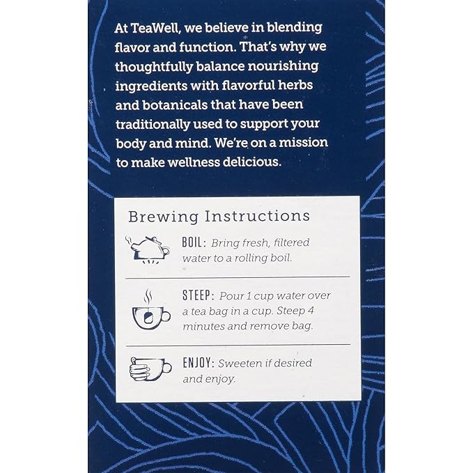 Celestial Seasonings TeaWell Herbal Tea, Lemon Ginger, Caffeine Free Organic Wellness Tea, 12 Tea Bags