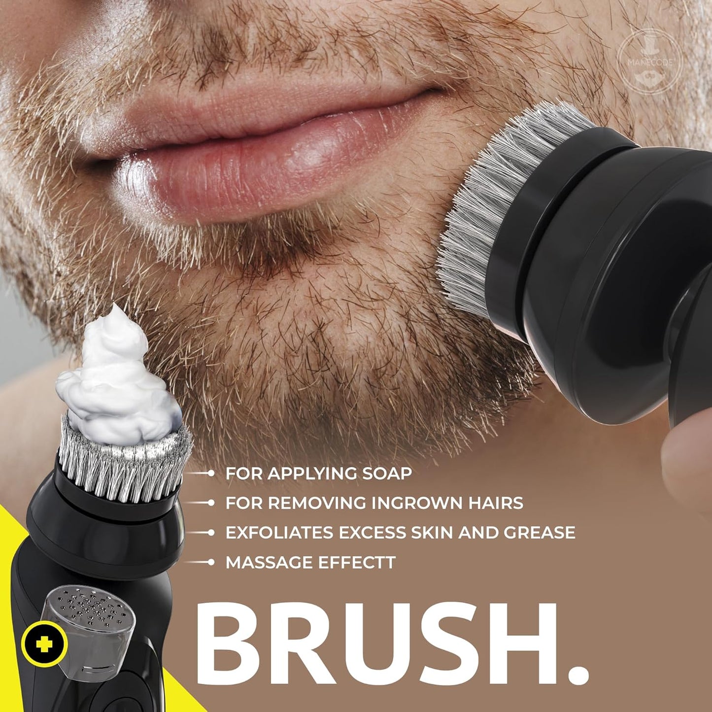 MANECODE® Electric Razor for Men - Shaver with Floating 8 Contouring Technology® IQ Cleaning Sensor® (Charging Station)