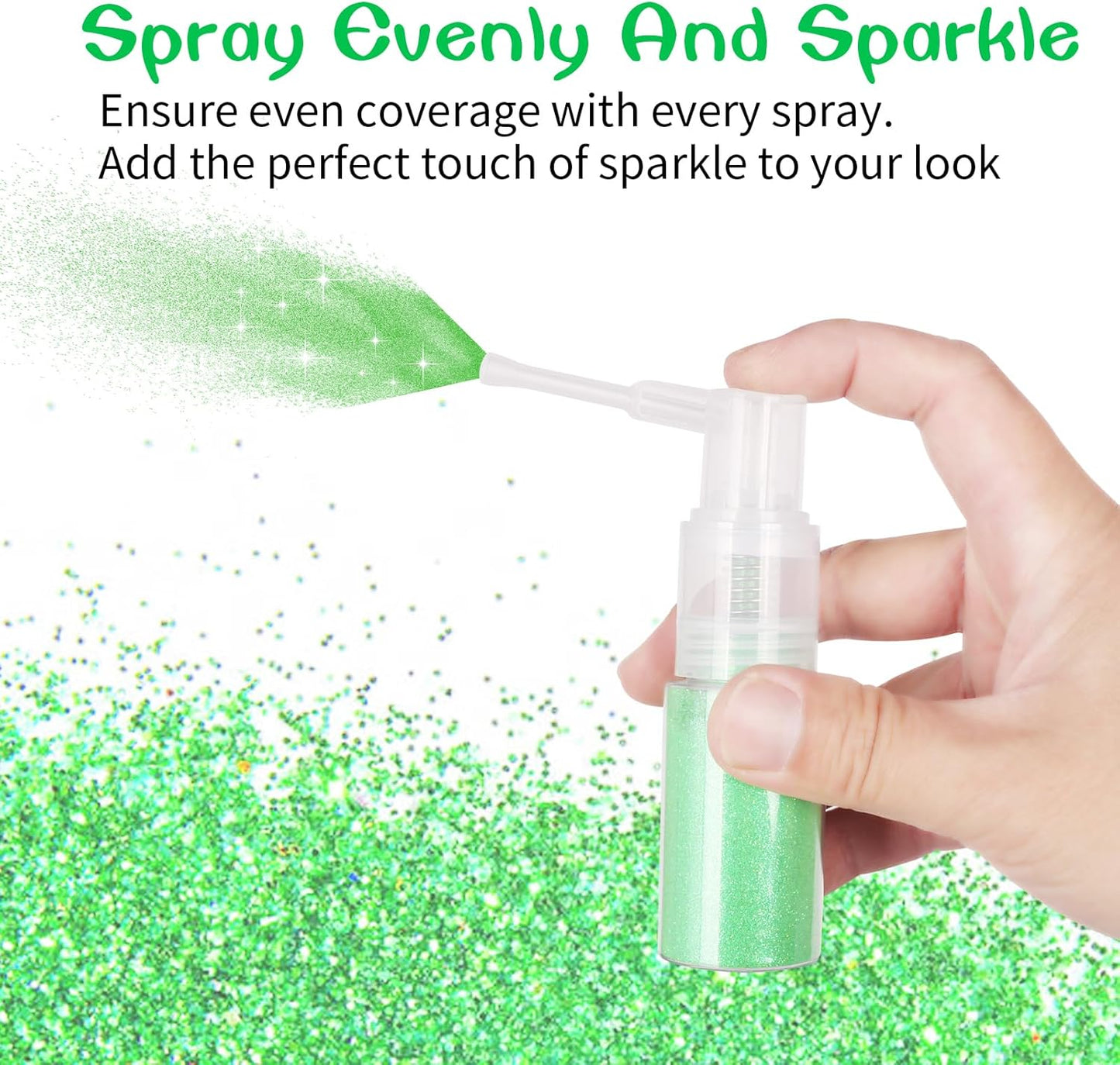 MEICOLY Green Body Hair Glitter Spray,25g/0.88OZ,Shinny Sparkle Glitter Spray for Clothes,Loose Shimmer Hairspray for Festival Rave Makeup/Stage Performance,Lightweight