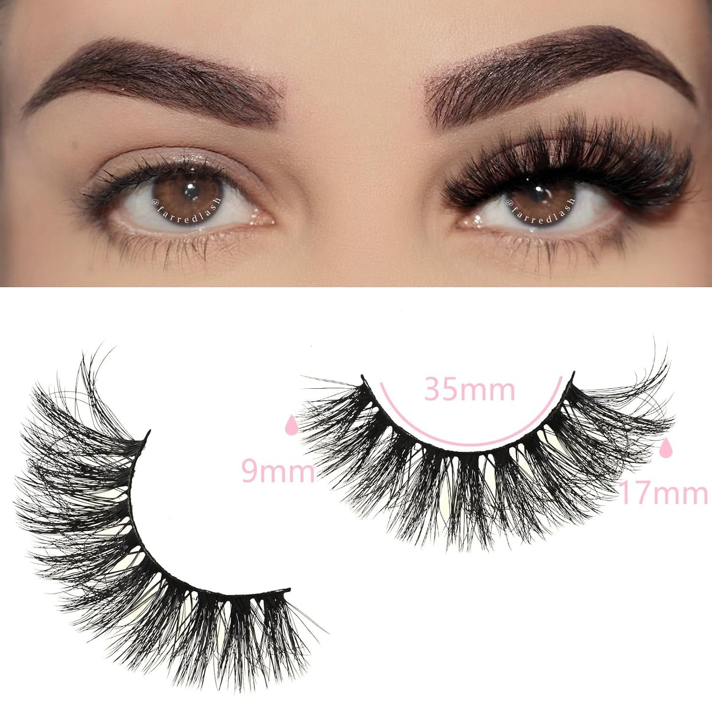 FARRED Cat Eye Lashes Fluffy False Eyelashes 14 Pairs Fake Eyelashes Natural Look Short Natural Lashes Cateye Lash Wispy Volume Eyelash Faux Mink Strip Lashes Pack for Daily Makeup (F27 | 9-17mm)