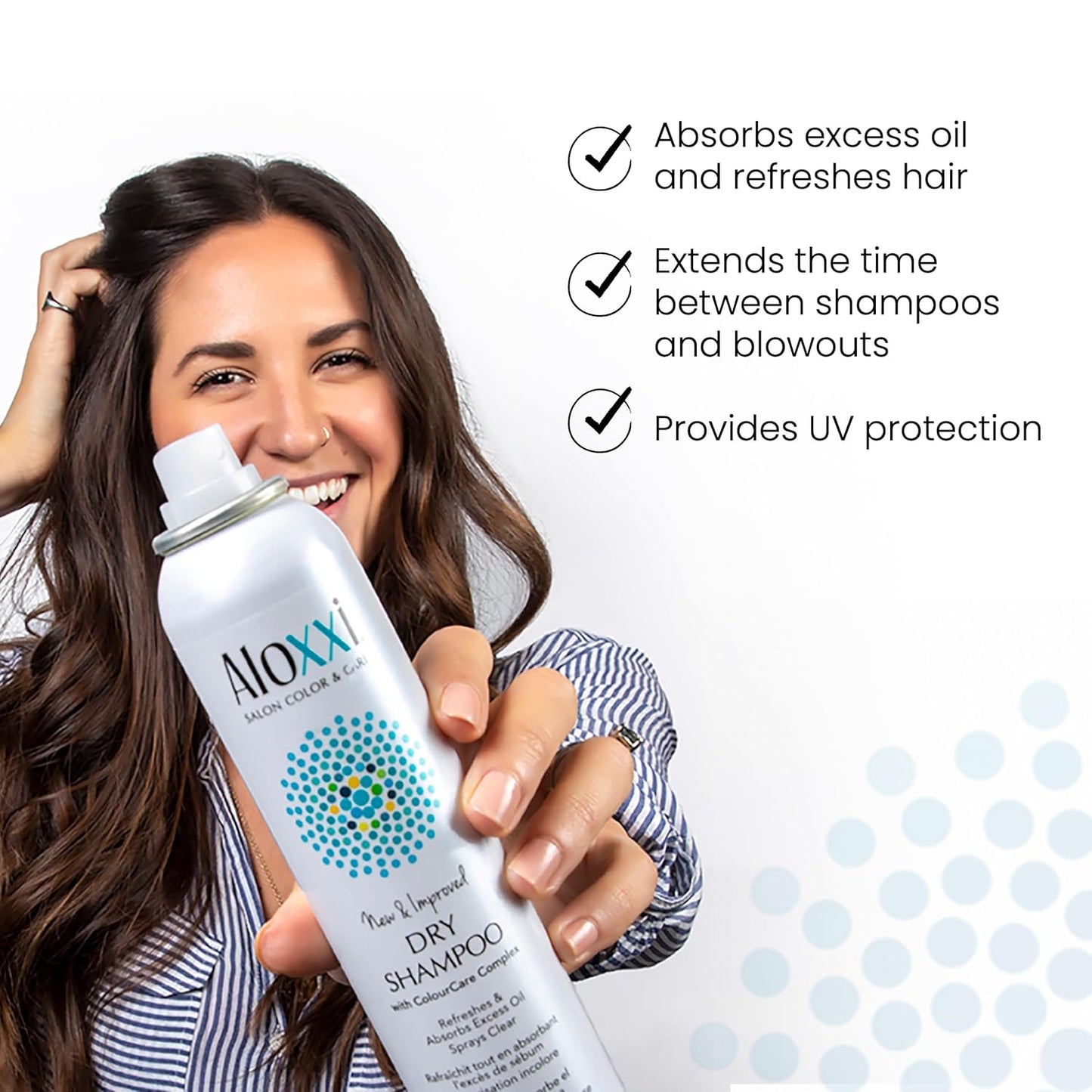ALOXXI Dry Shampoo Invisible Formula for All Hair Colors with Green Apple and Herb Scent, 4.5 Oz