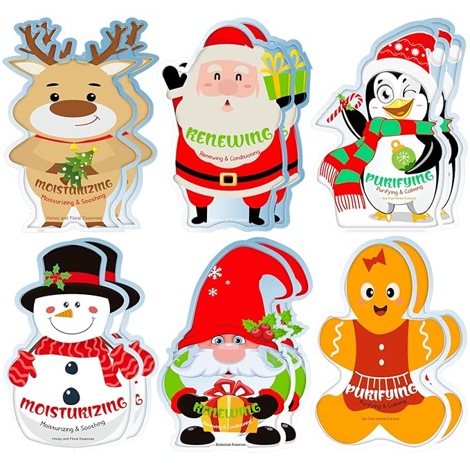 Timgle 36 Pcs Christmas Stocking Stuffers Bulk Facial Masks Skincare Face Sheet Masks Holiday Gifts for Women, Fragrance Hydrating Face Mask Spa Gifts Bulk for Coworker Adults Stocking Stuffer