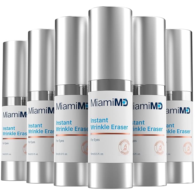 Instant Wrinkle Eraser (15ml) Face Serums for Anti Aging for All Skin Types - Anti Wrinkle Serum for Face & Neck - Face Cream for Fine Lines, Wrinkles, and Crow’s Feet - Fragrance Free - 6 PACK