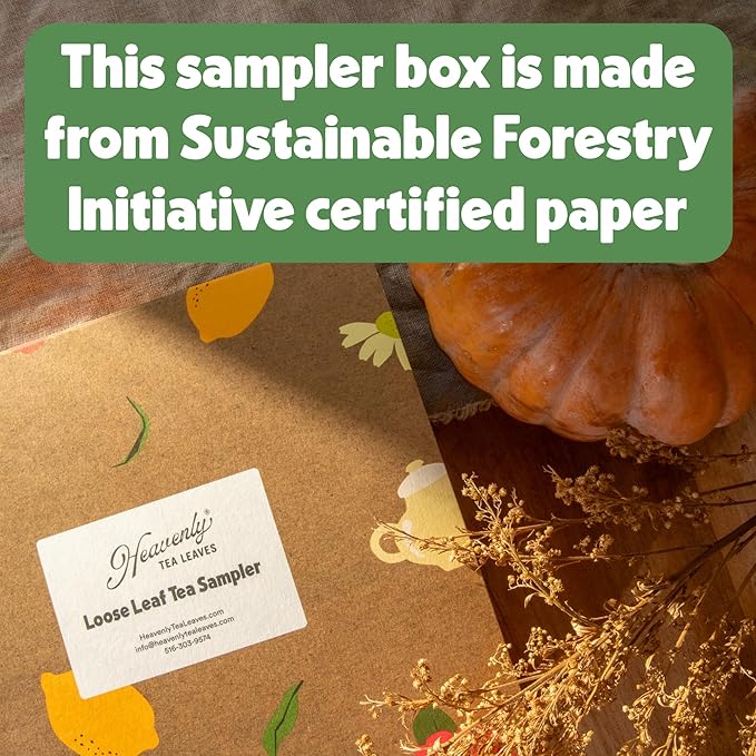 Heavenly Tea Leaves Organic Wellness Tea Sampler (Approx. 90 Servings of Tea), 9 Assorted Loose Leaf Teas & Herbal Tisanes - Great Hot or Iced, High & No Caffeine Teas, Mother's Day Gifts for Mom
