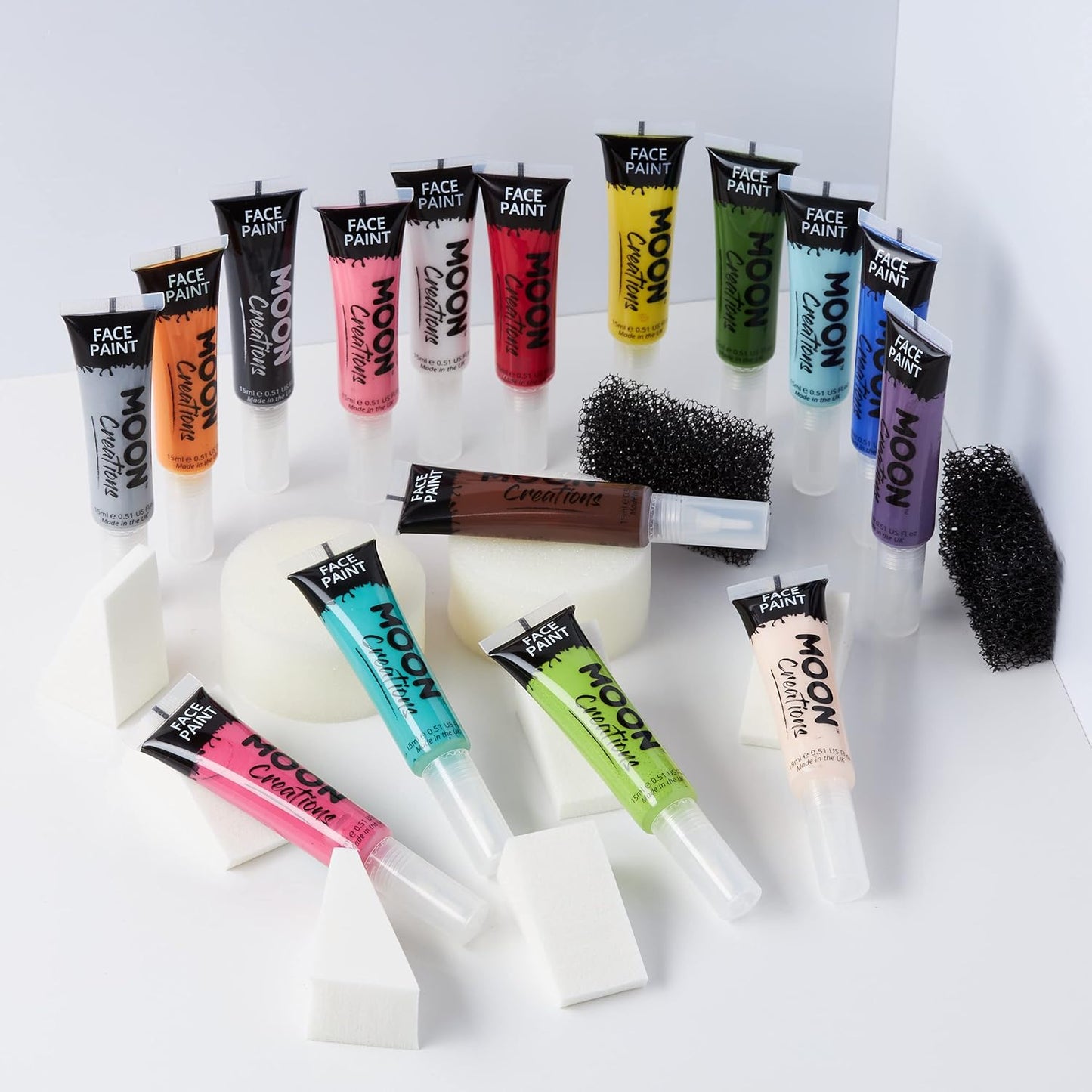 Face & Body Paint with Brush Applicator by Moon Creations - 0.50fl oz - Bright Pink