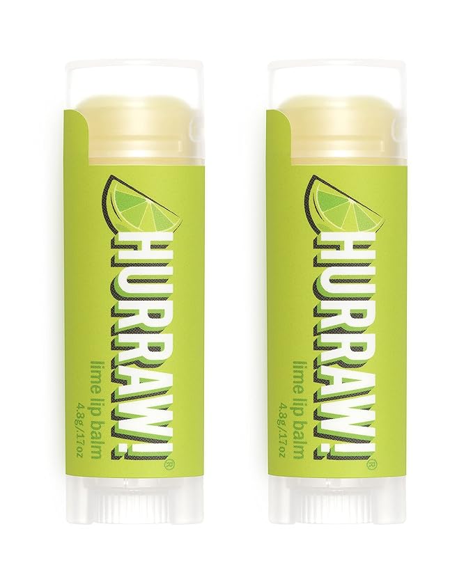 Hurraw! Lime Lip Balm, 2 Pack: Organic, Certified Vegan, Cruelty and Gluten Free. Non-GMO, 100% Natural Ingredients. Bee, Shea, Soy and Palm Free. Made in USA