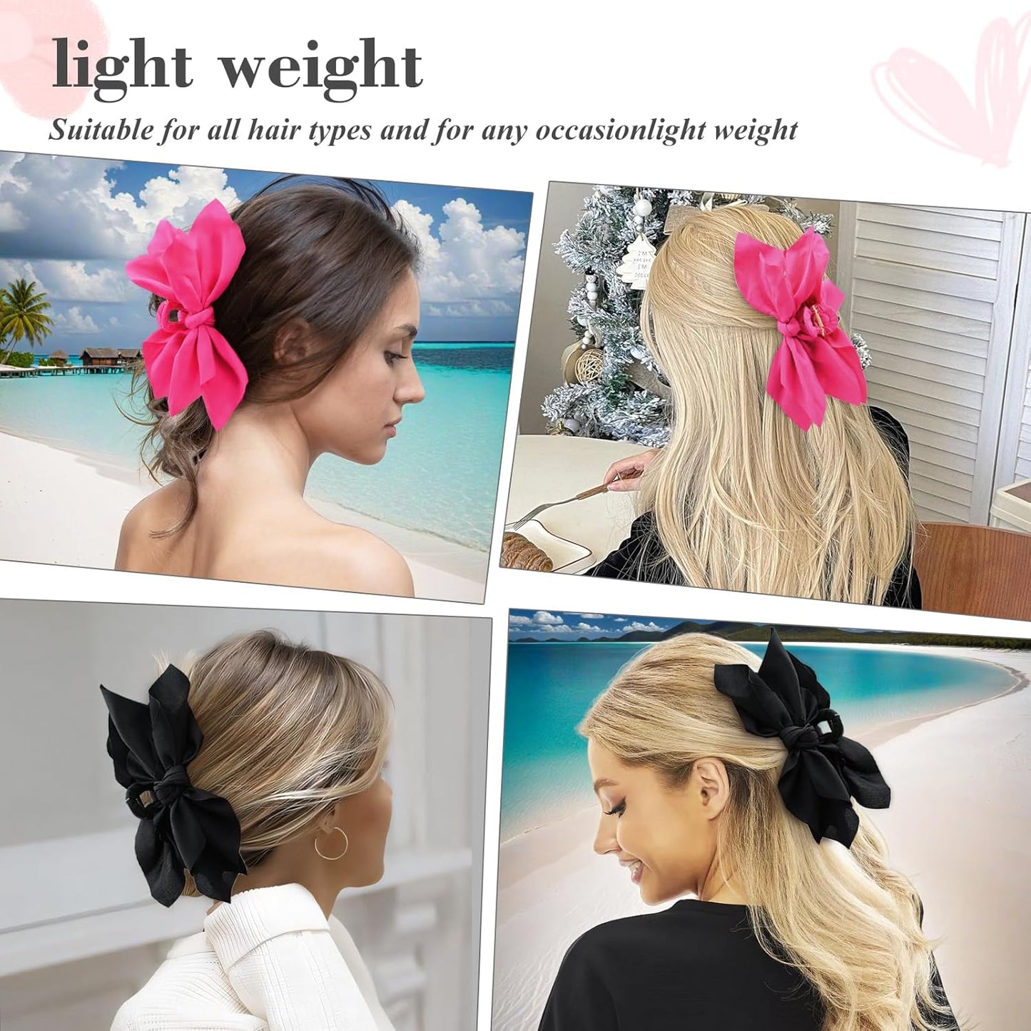 Bow Claw Clips Bow Hair Clips 2PC Big Hair Bows for Women Butterfly Styling Large Hair Clips for Thick Hair for Girls Hair Accessories for Teen