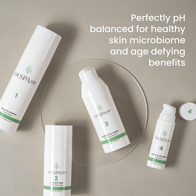 The Spa Dr. 4-Step Skin Care Kit - 30 Day Supply Self Care Kit - Anti Agin Facial Kit - Organic Skin Care - Perfectly pH Balanced