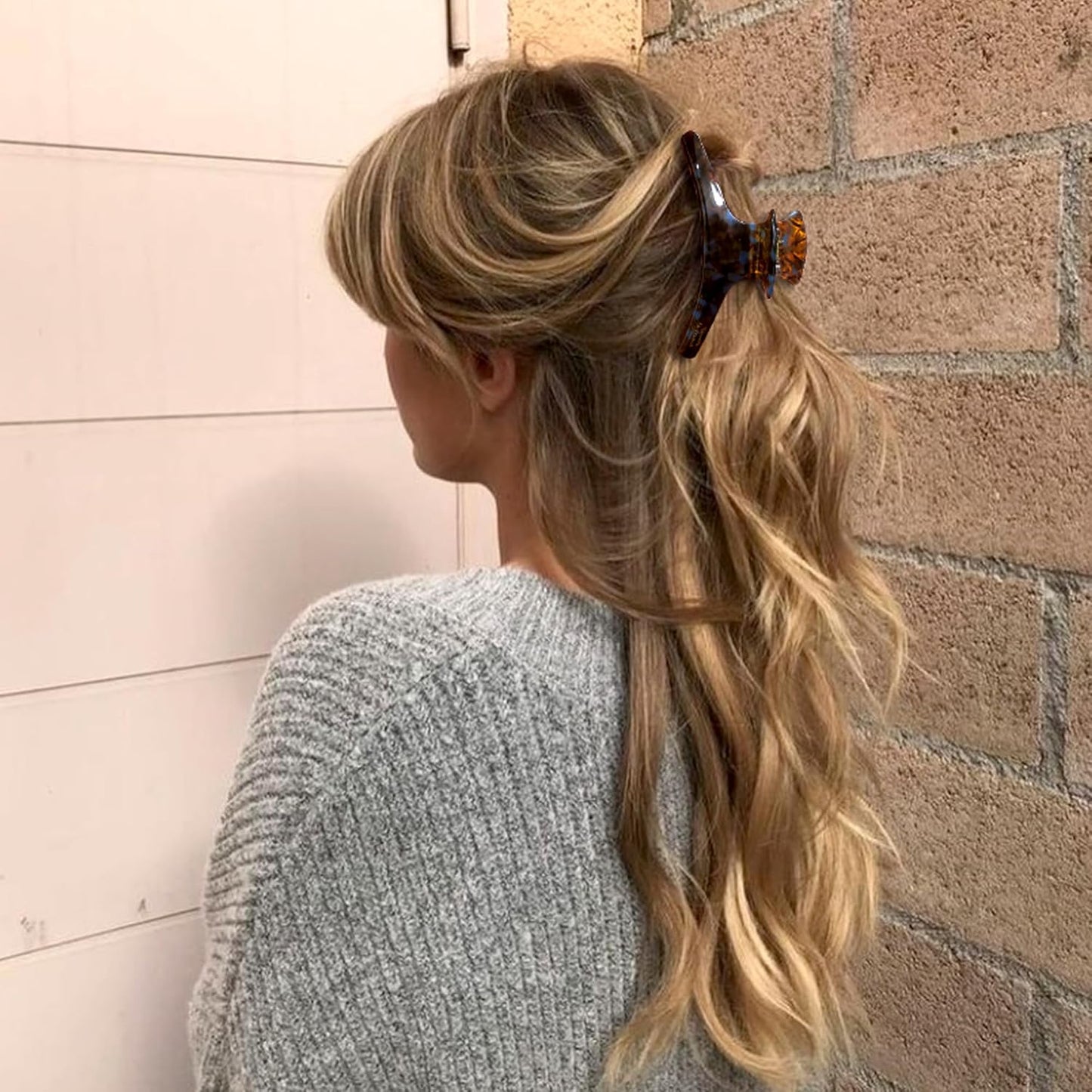 FAELBATY Hair Claw Clips Tortoise Barrettes Banana Hair Claw 4.5 Inch Big Hair Clips for Thin Thick Hair Hair Accessories for Women Girls (Brown)