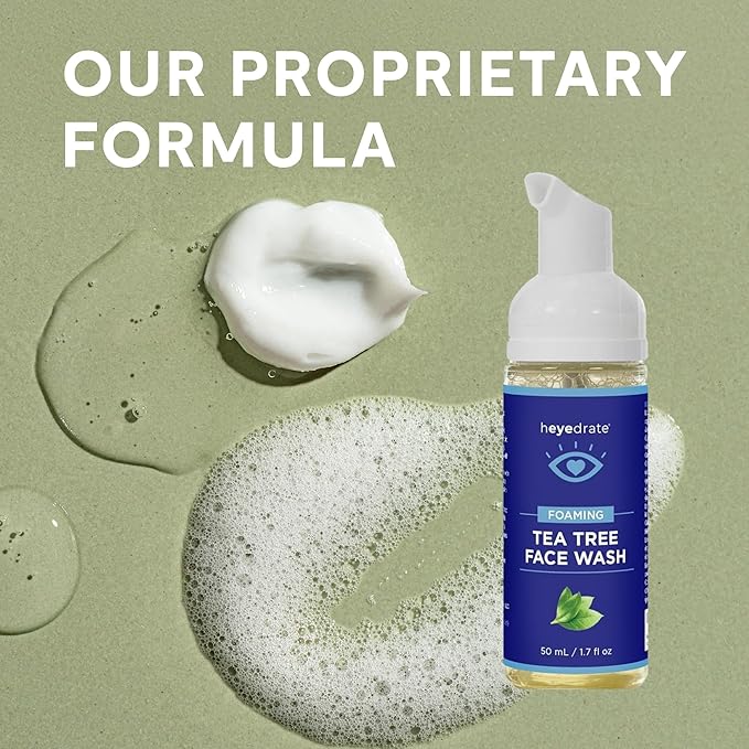 Gentle Tea Tree Oil Foaming Face Wash and Eyelid Cleanser - 1.7oz - Formulated with Aloe Vera to Soothe and Refresh Eyelids (Packaging May Vary)