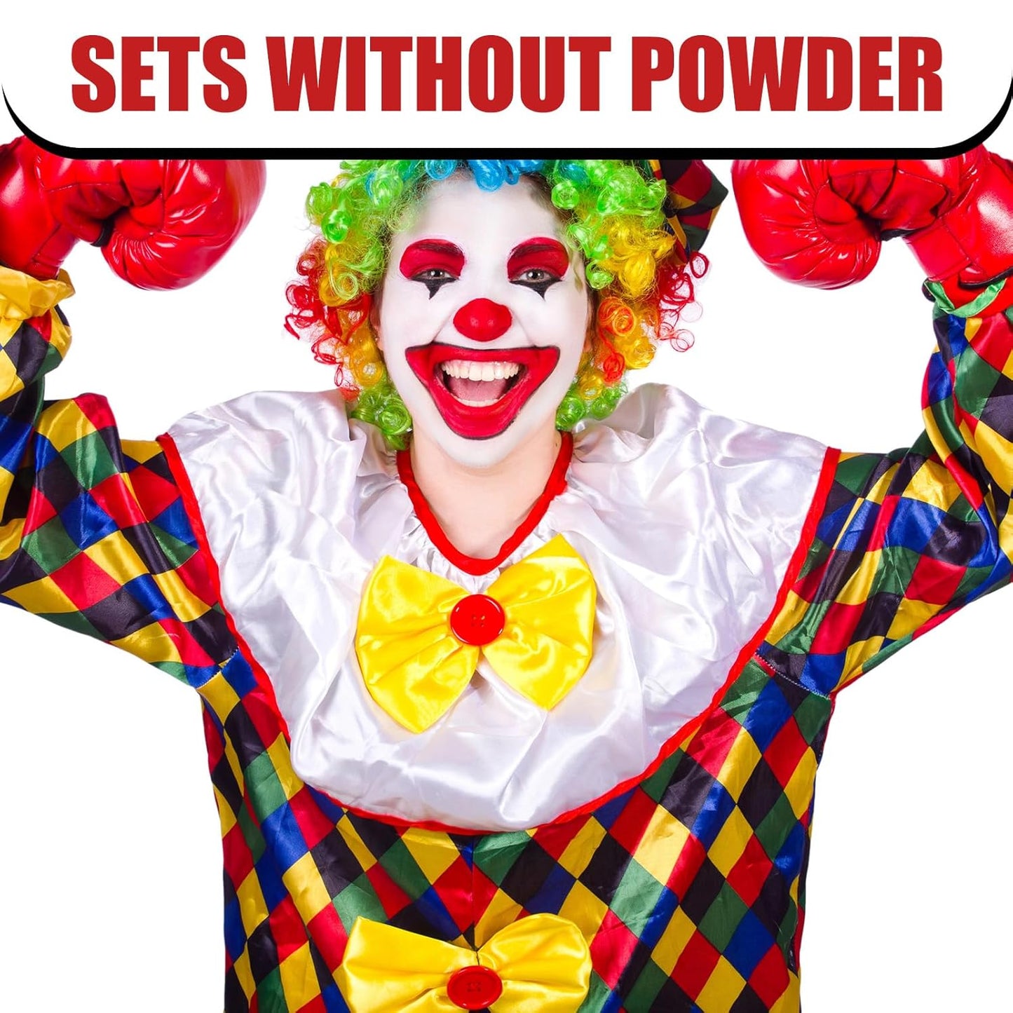 BOBISUKA Black + White + Red Face Body Paint Kit, Water Based Face Painting for Halloween Clown Skeleton Joker Zombie Mime Sugar Skull Makeup for Women Adults, Non-Toxic Washable