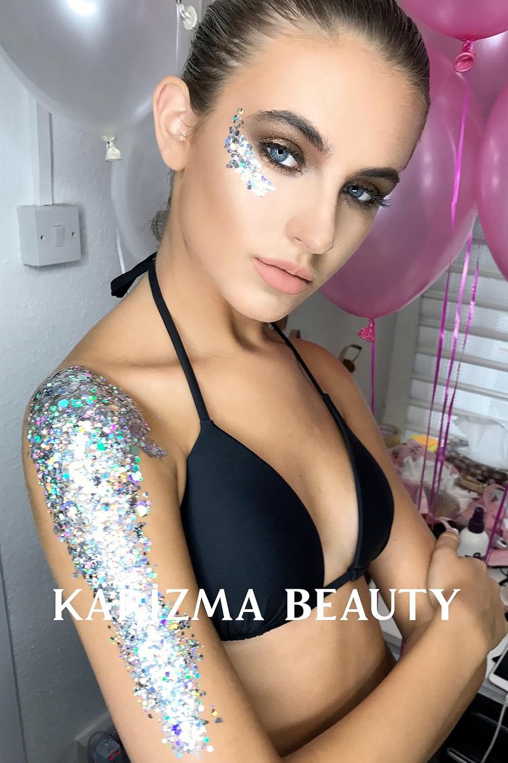KARIZMA Metallic Glitter Pack! 4X 10g Chunky Face Glitter, Hair Glitter, Eye Glitter and Body Glitter for Women and Men. Rave Glitter, Festival Accessories and Cosmetic Glitter Makeup