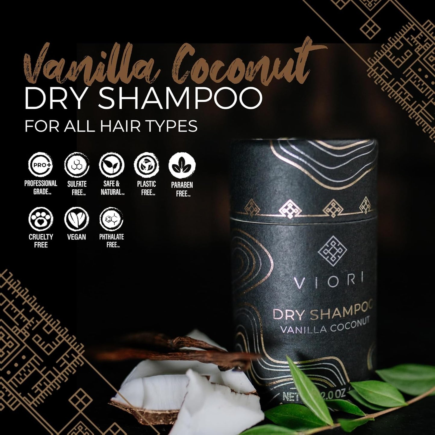 Viori Dry Shampoo Powder, Vanilla Coconut - Fast-Absorbing - Volumizing Shampoo - Dry Shampoo for Oily Hair - Neutralizes Odor - Long-Lasting