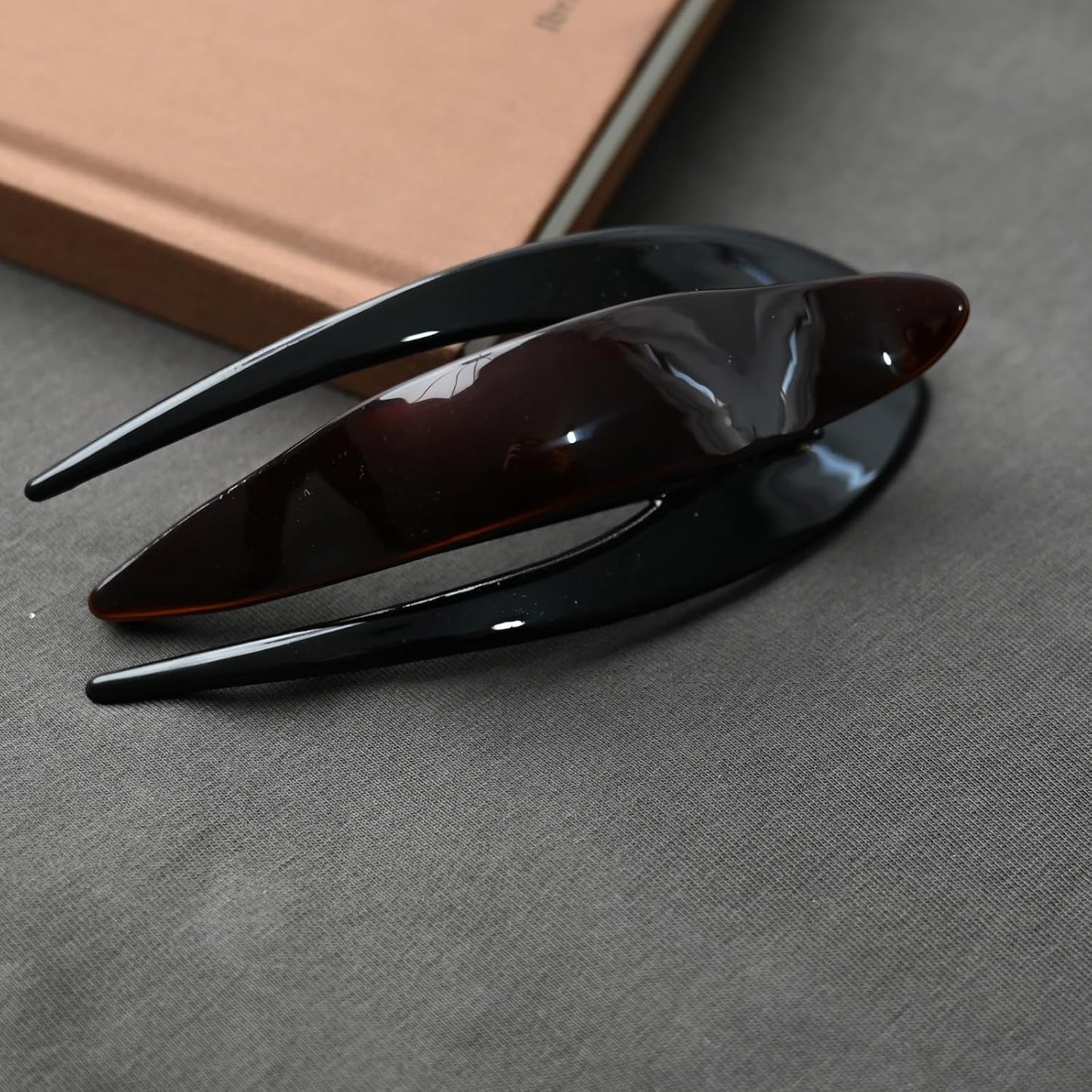 Handmade Celluloid French Design Tortoise Shell Barrettes Side-slide Opening Duck Luxury Fashion Accessories Hair Clip Claw for Women (chocolate)