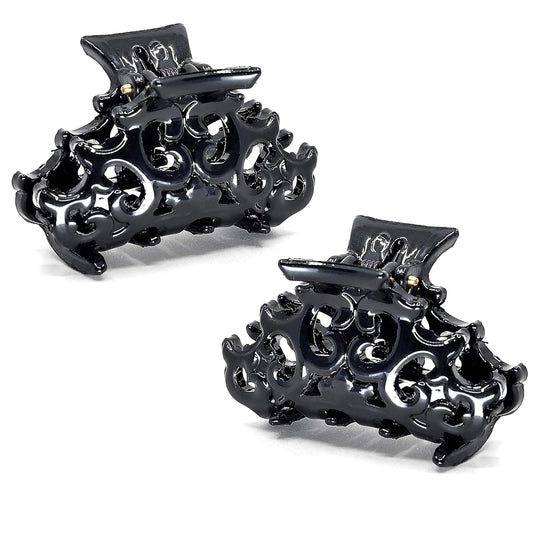 Camila Paris CP2391/2 Set of 2 French Hair Clip for Women, Small Black Antique, Girls Hair Claw Clips Jaw Fashion Durable and Styling Hair Accessories for Women, Made in France