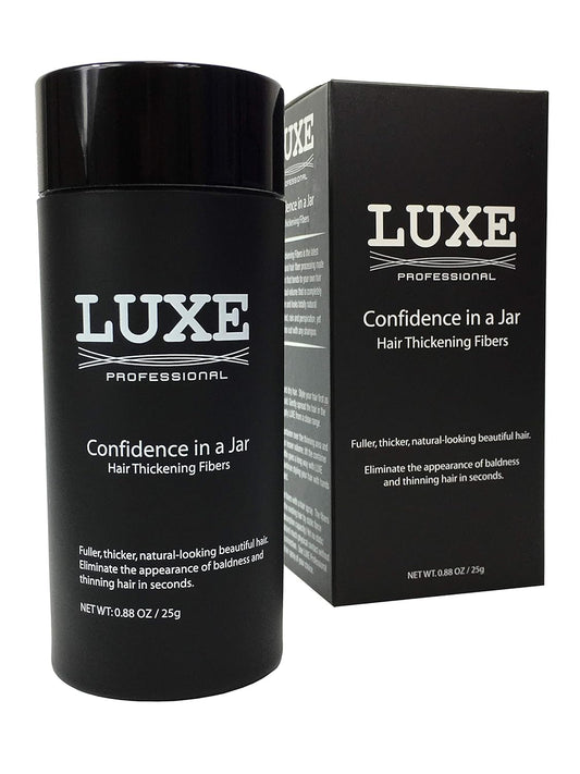 LUXE Hair Building Fibers - Thickening Fibers - CONFIDENCE IN A JAR – 2 Months+ Supply! – Hypoallergenic, Dermatologist Tested – Multiple Colors Available (White)