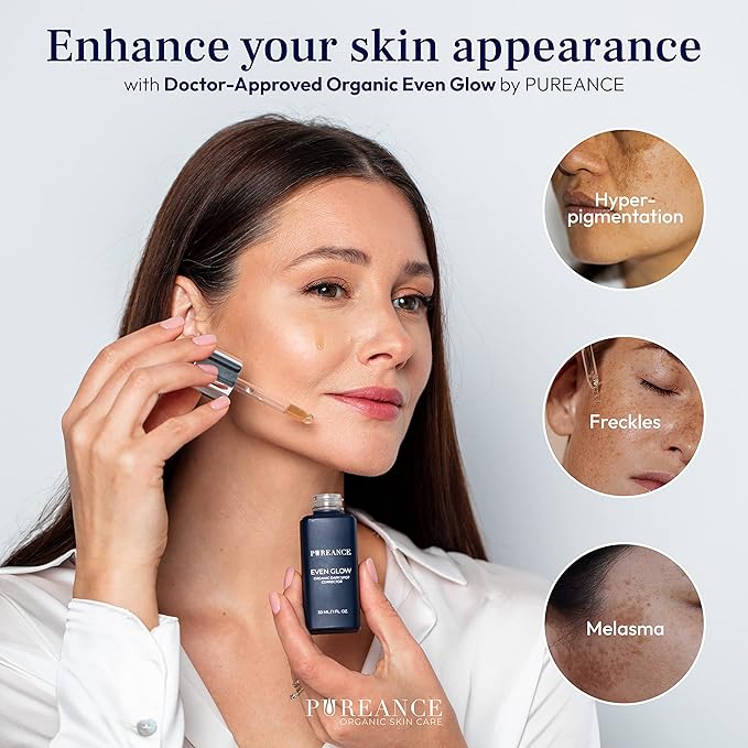 Even Glow - Organic Vitamin C Serum for Dark Spots on Face - Dark Spot Corrector, Dark Spot Remover for Face & Body - with Kakadu Plum Extract, Maple Leaf Extract, Aloe Leaf Juice & More - 1 Fl Oz