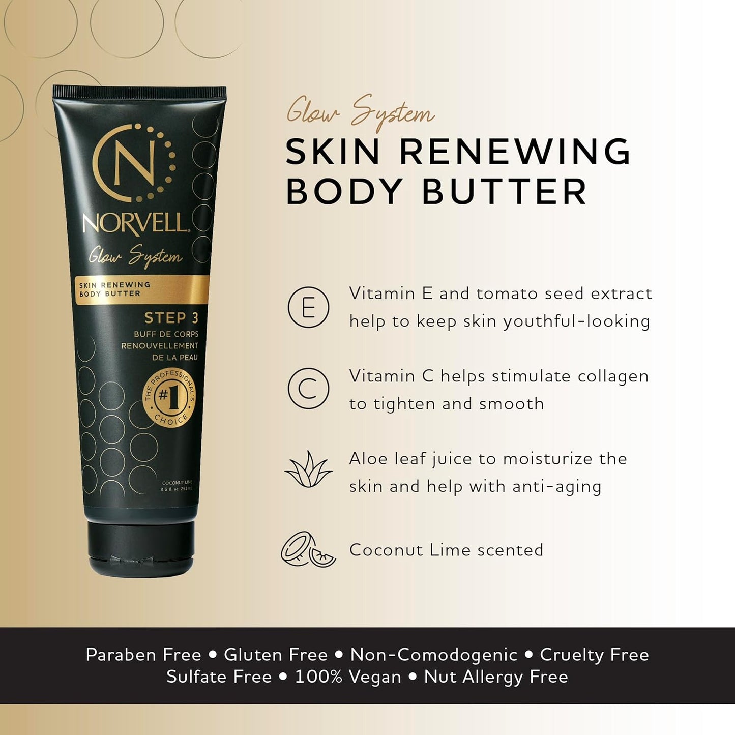 Norvell Post Tanning Repairing Body Butter 8.5 fl oz – Hydrating Fake Tan Extender Lotion for Restoring Moisture, Enhancing Color & Reducing Uneven Fade After Sunless Tanning