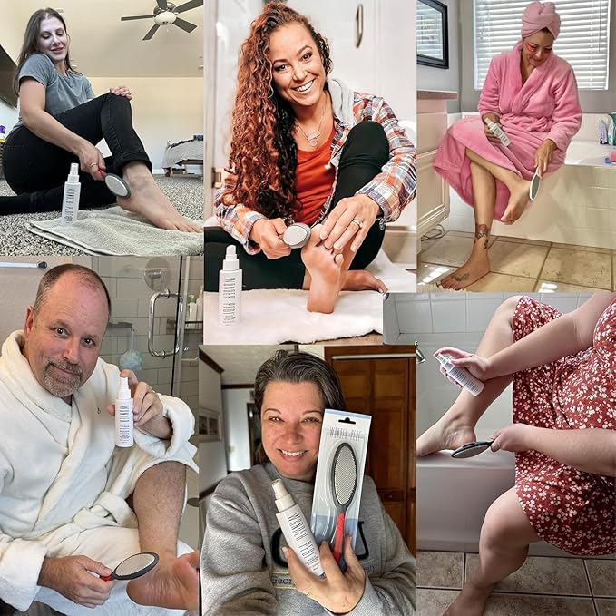 Made in Germany Double-Sided Metal and Emery Foot File - Heel Scraper & Cracked Feet Repair Instant Exfoliating Peel Foot Spray - Dead Skin Remover Cracked Heels Softener. Wonder Pedi