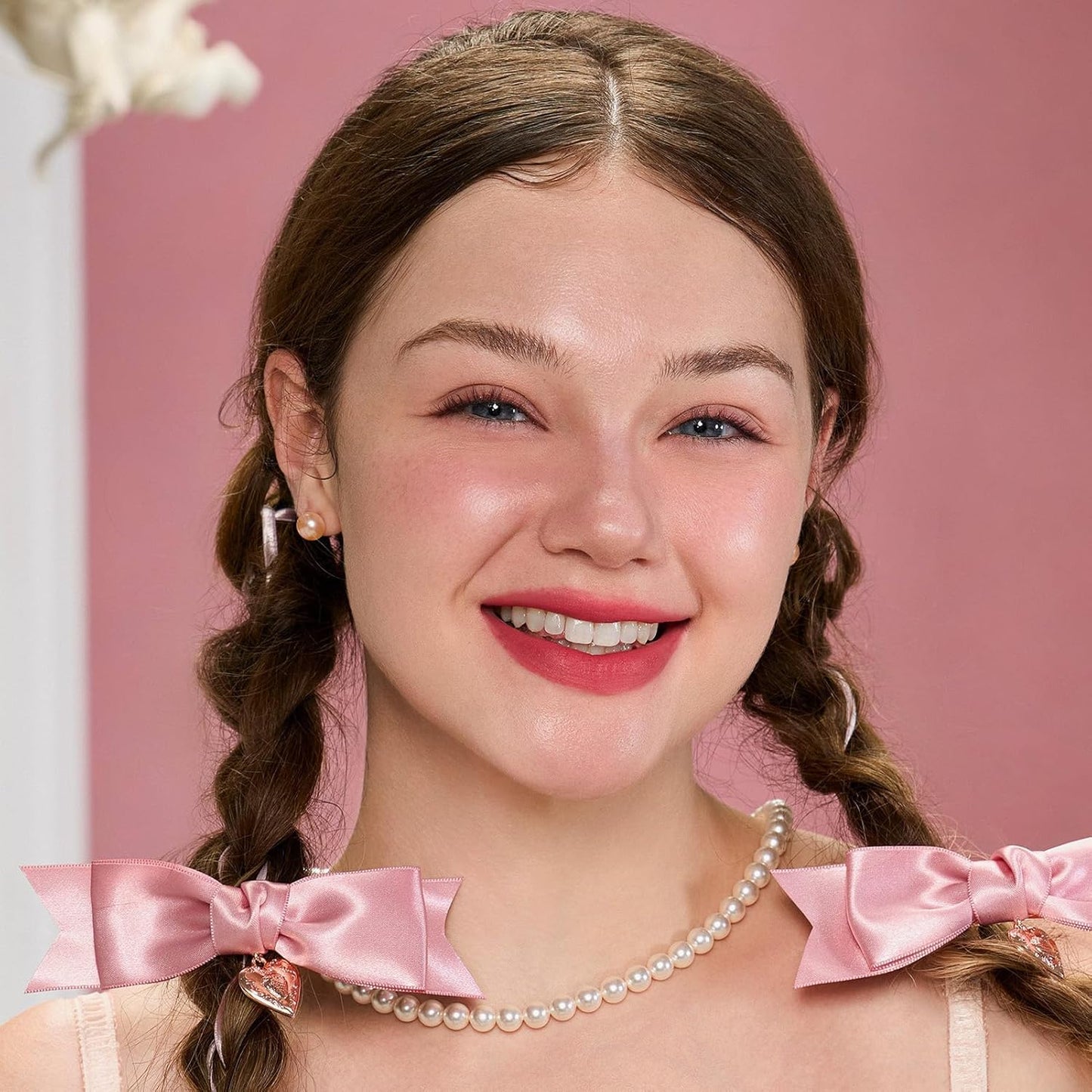 Flower Knows Strawberry Cupid 4-Piece Makeup Gift Box Set-Fairy Pink Moments Set, Lip Cream + Solid Perfume + Pocket Mirror + Folding Gift Box(01 Fairy Pink Moments Set)