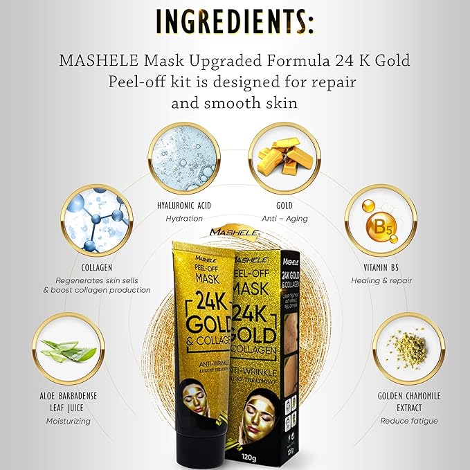 24K Gold Firming Peel Off Face Mask- Anti Aging, Lifting (1PC)