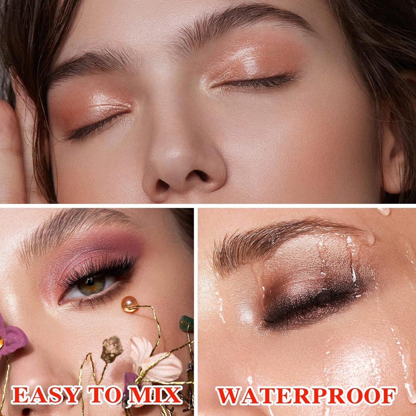 Pearl 12 Colors Makeup Naked Eyeshadow Palette,Nude Matte Shimmer Eyeshadow Palette,Natural Glitter Pigment Eye Shadow Pallete Set Long Lasting & Waterproof Smokey Eye Professional Beauty Makeup Kit