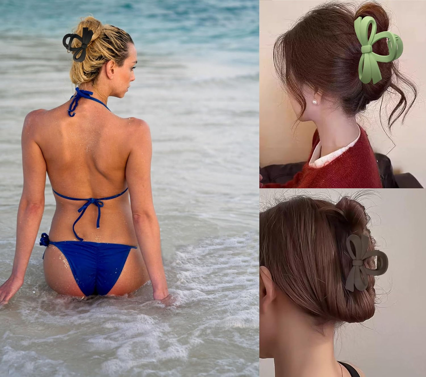 Hair Clip Hair Claw Clips for Women and Girls, Non Slip Strong Hold Tortoise Banana Hair Clips for Thick Hair 4 pcs