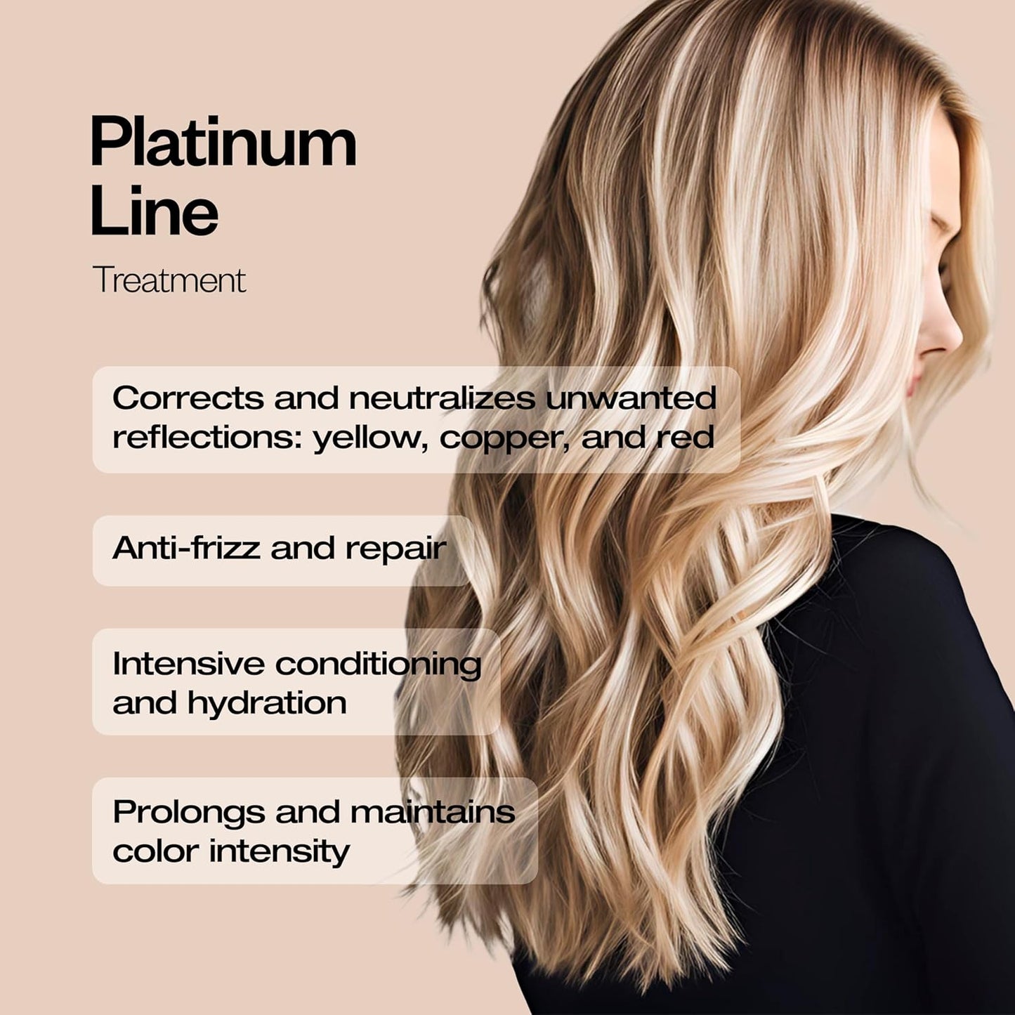 abril et nature - Platinum Professional Mask - For Blonde, Bleached, Highlighted, and/or Gray Hair - Violet Toner - Goodbye Yellow Tones - Platinum Appearance - 200 ml
