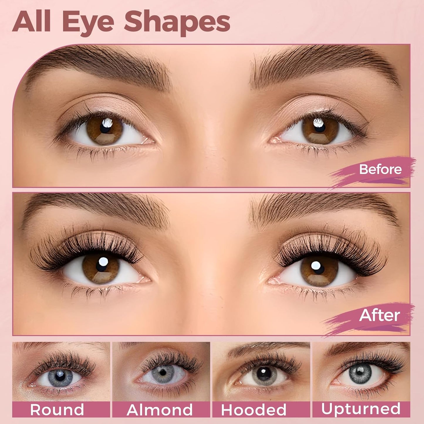 Fluffy Wispy Eyelashes 7 Pairs Natural Look Faux Mink Strip lashes, Lightweight D Curl Cat Eye Fake Lashes for Daily Wear, Reusable Eye Makeup Set