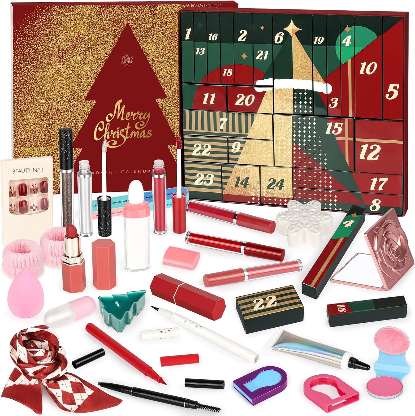 Makeup Advent Calendar 2025 for Teen Girls, 24 Individually Boxed Christmas Countdown Beauty Advent Calendar Kit Women, 2025 Advent Calendar Make Up Gift Set
