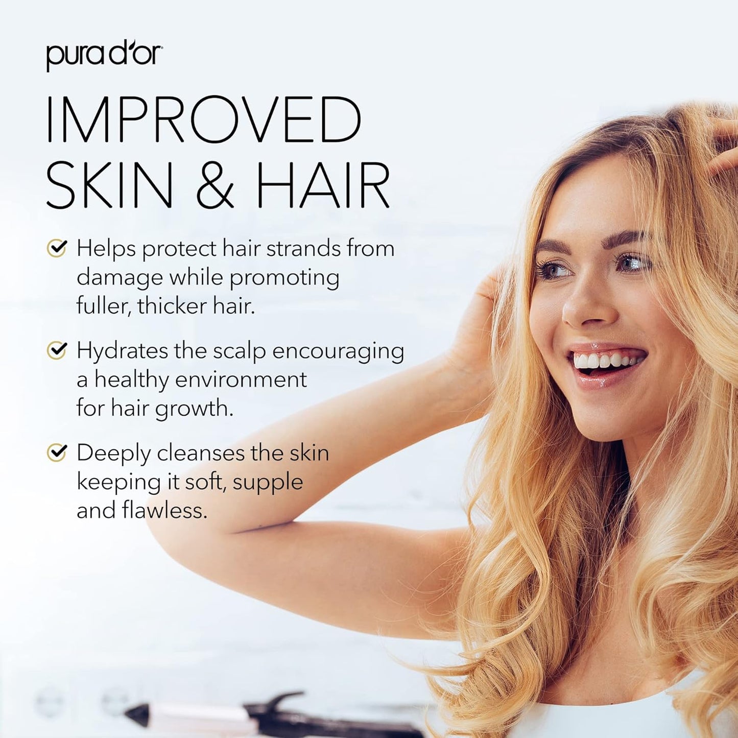 PURA D'OR 16.9 Oz ORGANIC Castor Oil (GLASS BOTTLE) 100% Pure USDA Certified Cold Pressed, Hexane Free Eyelash & Eyebrow Serum - For Fuller, Thicker Lashes & Brows - Skin & Hair Moisturizer