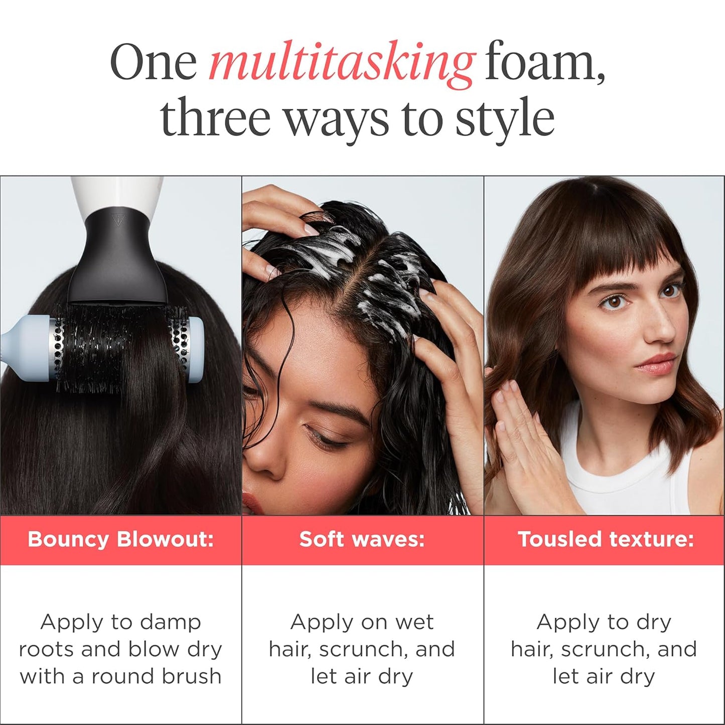 Briogeo Style + Treat Yuzu + Plum Oil Full Miracle Styling Foam, Control Frizz, Heat Protection, Enhance Wavy Hair, Volumized Hair Blowout, Add Texture to All Hair Types, Vegan, Cruelty-Free, 5 fl oz