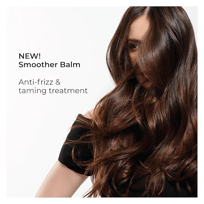 L'ANZA Healing Style Smoother Balm, New & Improved Keratin Hair Treatment & Hair Straightener Serum, Heat Protection & Anti Frizz Formula, for Curly, Frizzy & Wavy Locks
