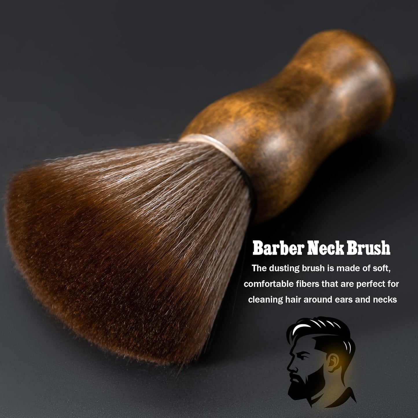 SALONSILK Barber Neck Duster Shaving Brush Set, 5 in 1 Professional Barber Accessories Cleaning Supplies, Hair Cutting Cleaning Hairbrush Styling Tool