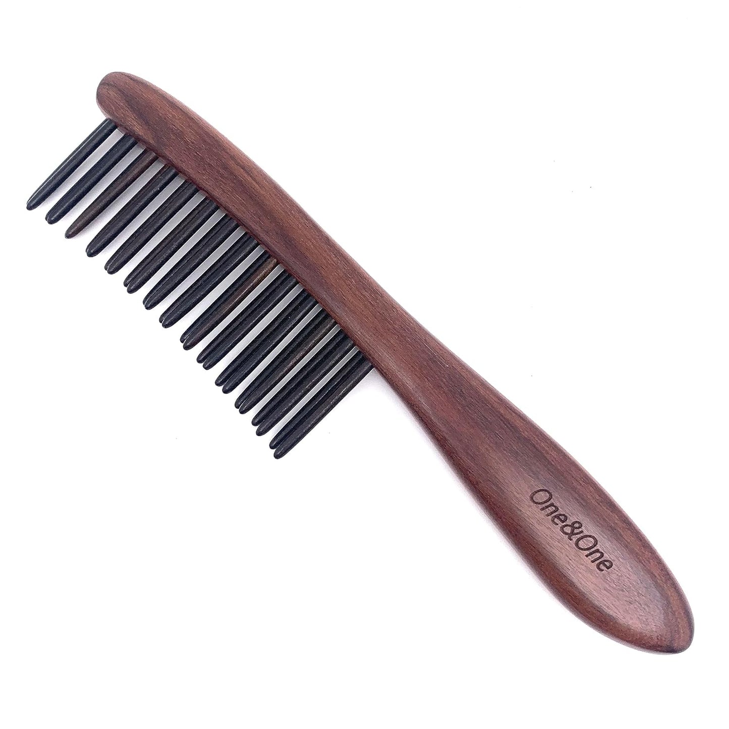 Wooden Hair Comb Wide-tooth Inserted Teeth for Women Curly Hair - One&One Wide Tooth Comb, Large Detangler Comb Styling Comb