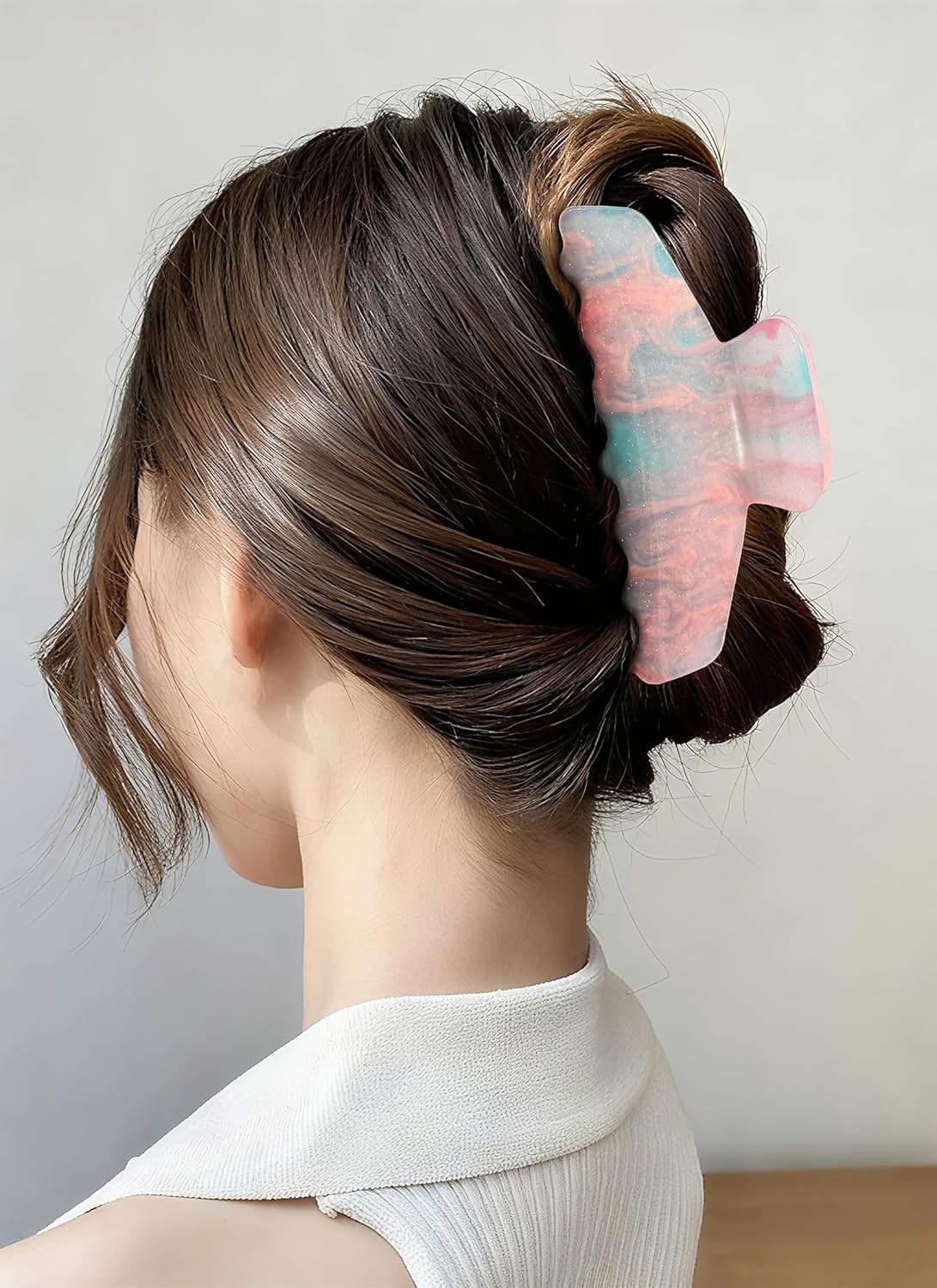 2 Pack Large Acrylic Hair Claw Clips for Women - 4 Inch Strong Hold Nonslip Hair Clips Big Claw Barrettes for Thick Thin Hair, Cute Durable Jaw Clips for Women Girls