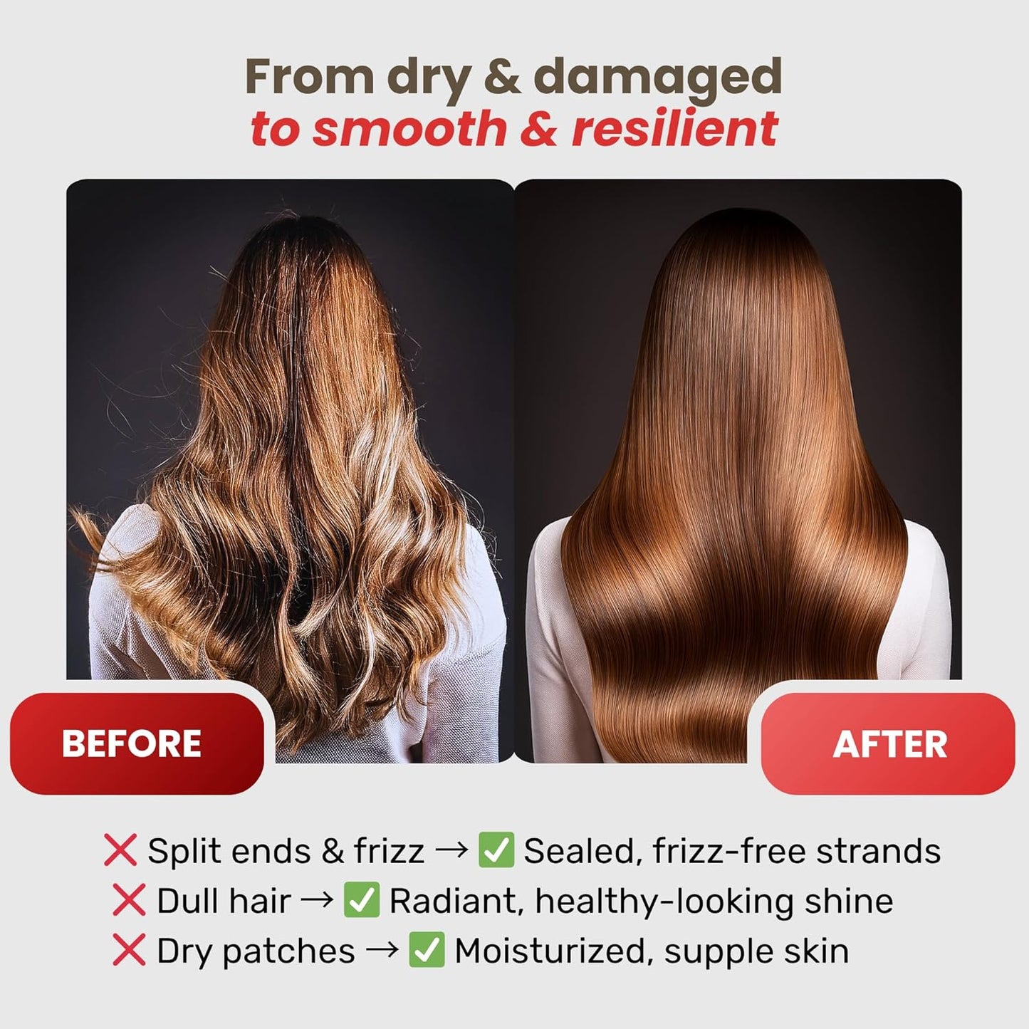 CLARIMOND Collagen Booster Hair & Skin Oil | Vitamin E Hair Oil with Collagen for Women | Growth Serum with Vitamins for Curly, Thick, or Fine Texture | Paraben & Sulfate Free | Natural Ingredients