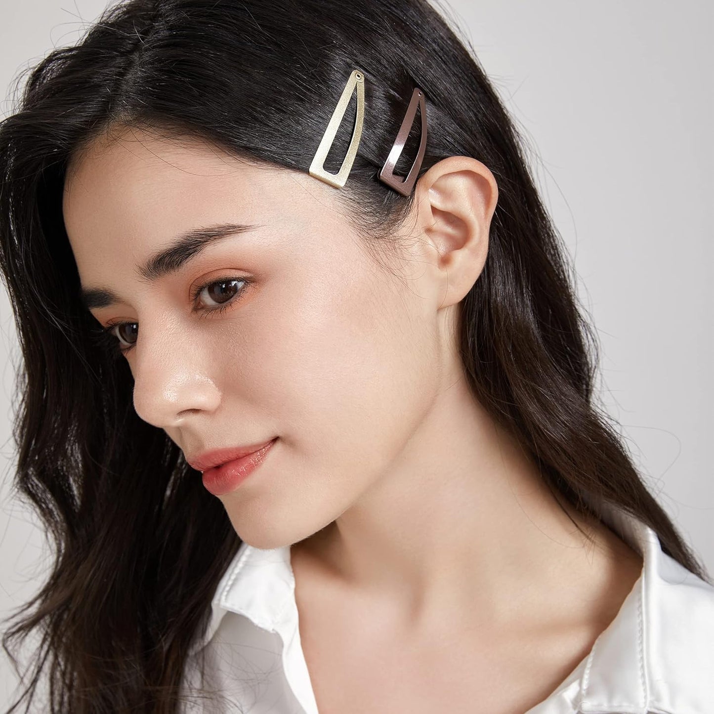 Dofash Double Grips 4.5CM/1.77 Inch Small Hair Clips Hair Barrettes Snap Clips Metal Accessories For Woman-6 Count (Gold)