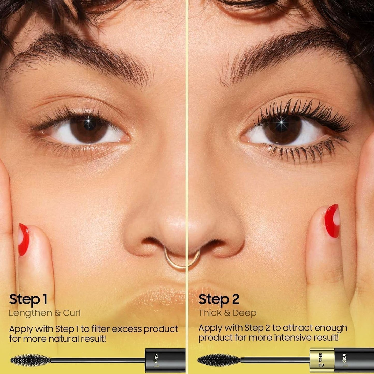 Waterproof Mascara Black, Mascara Volume and Length Smudge-Proof No Flaking, No Clumping for a Natural Full Fan Effect & 24H Wear, Paraben Free & Cruelty Free